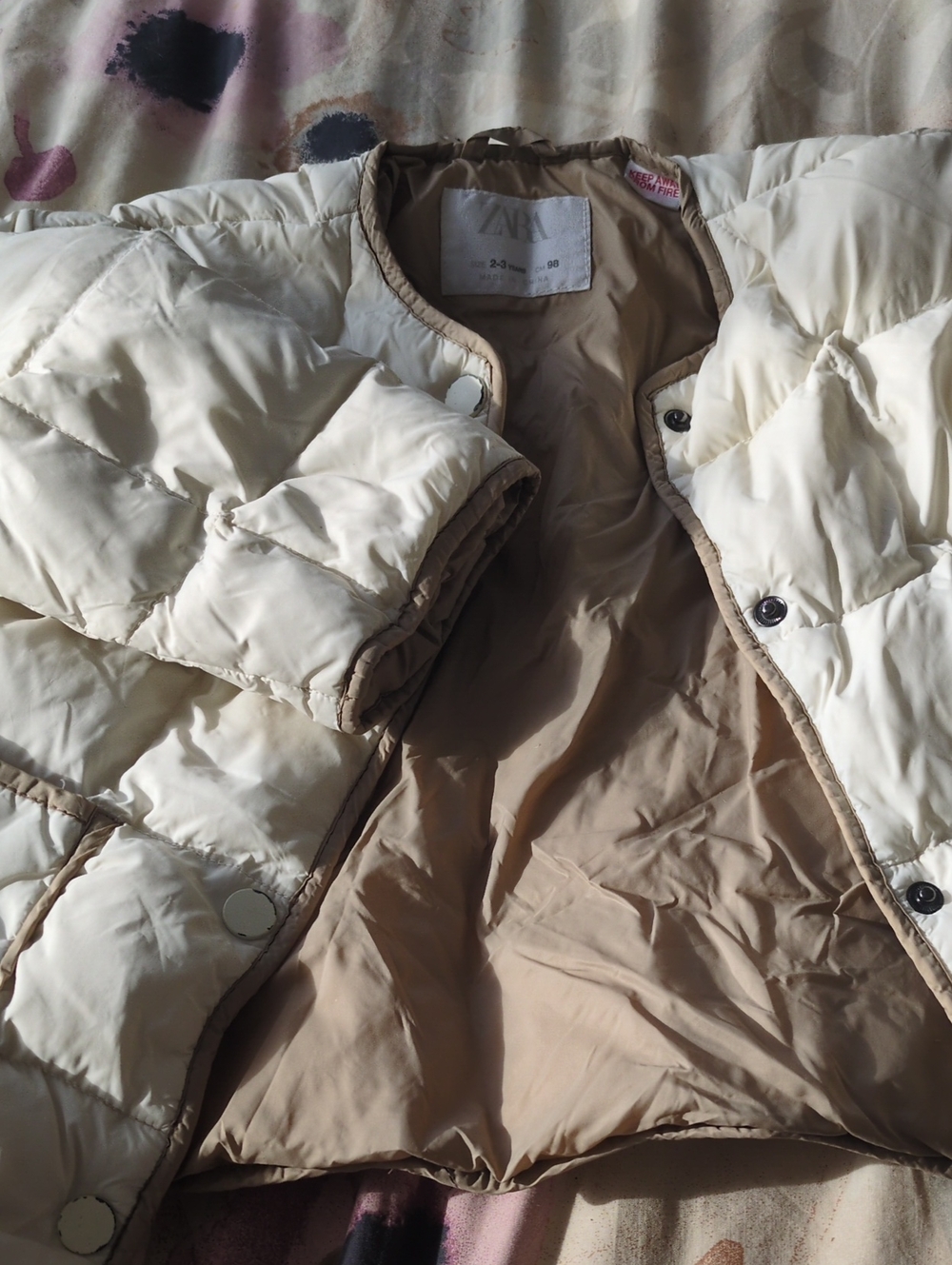Zara Toddler Cream Quilted Puffer Jacket